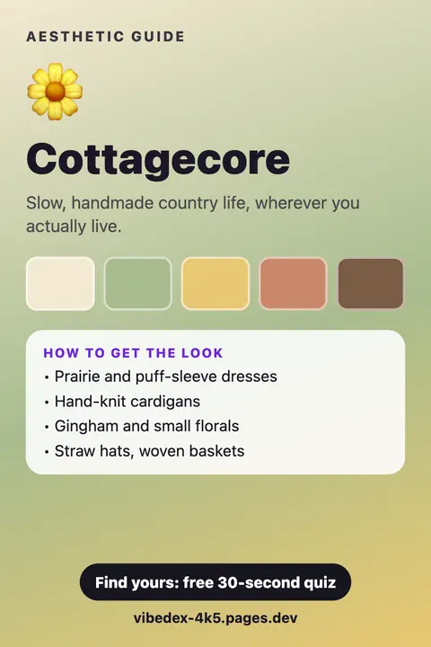 Cottagecore aesthetic: colour palette and key pieces