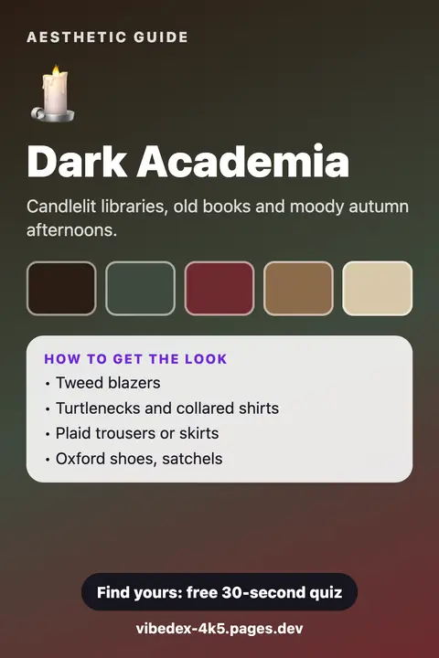 Dark Academia aesthetic: colour palette and key pieces