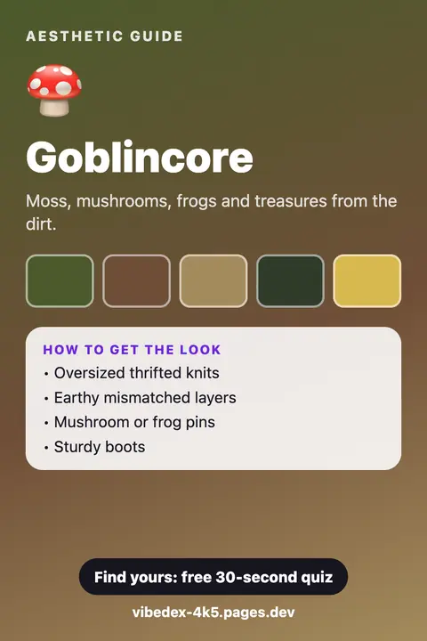 Goblincore aesthetic: colour palette and key pieces