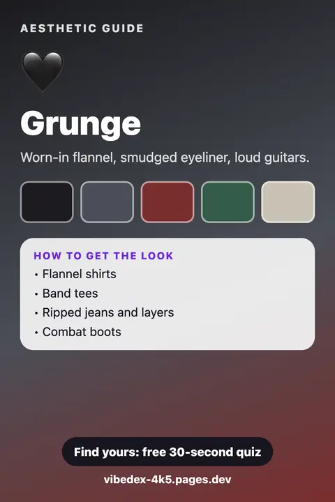 Grunge aesthetic: colour palette and key pieces