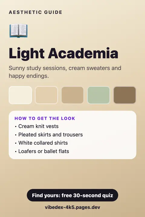 Light Academia aesthetic: colour palette and key pieces
