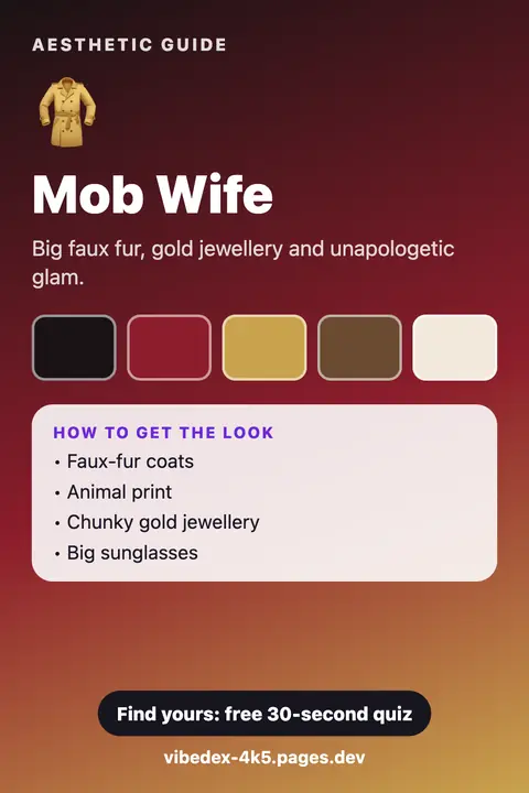 Mob Wife aesthetic: colour palette and key pieces