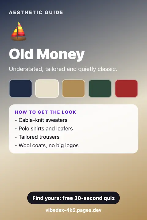 Old Money aesthetic: colour palette and key pieces