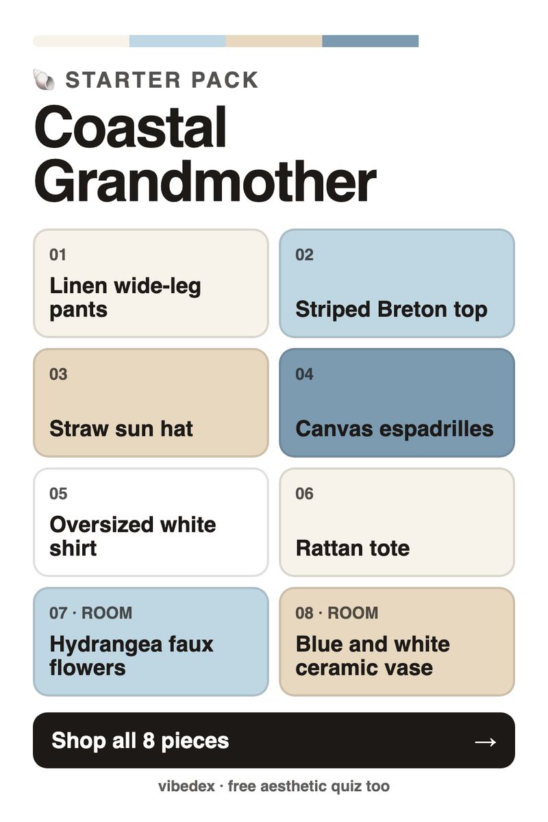 Coastal Grandmother starter pack: key pieces and room items