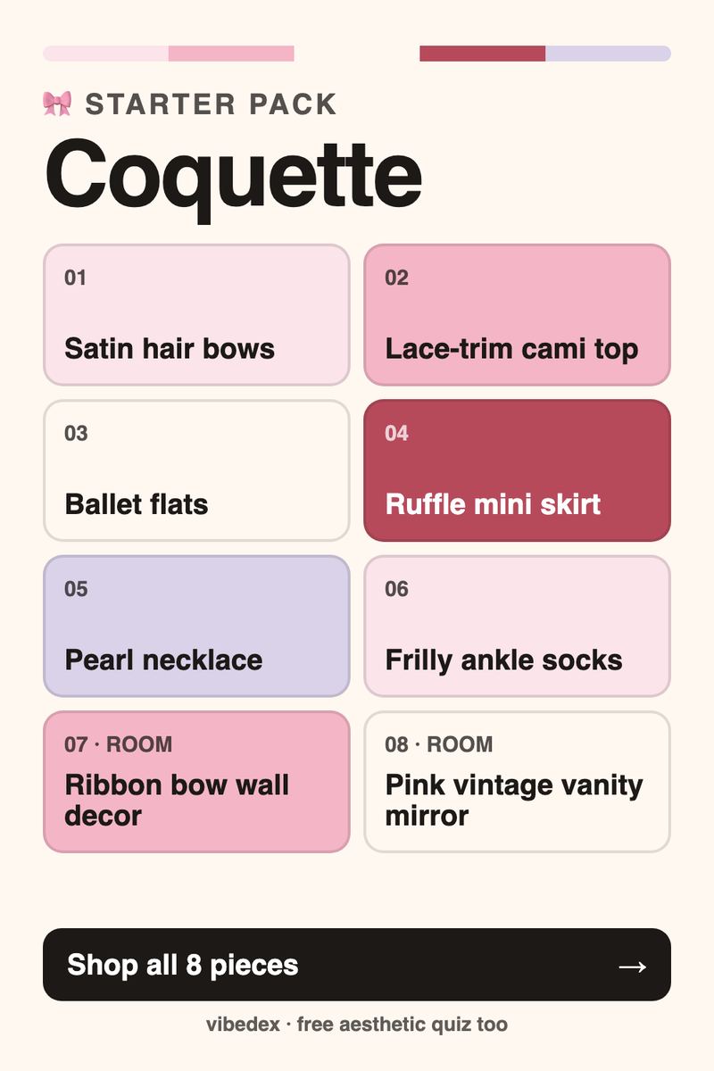 Coquette starter pack: key pieces and room items