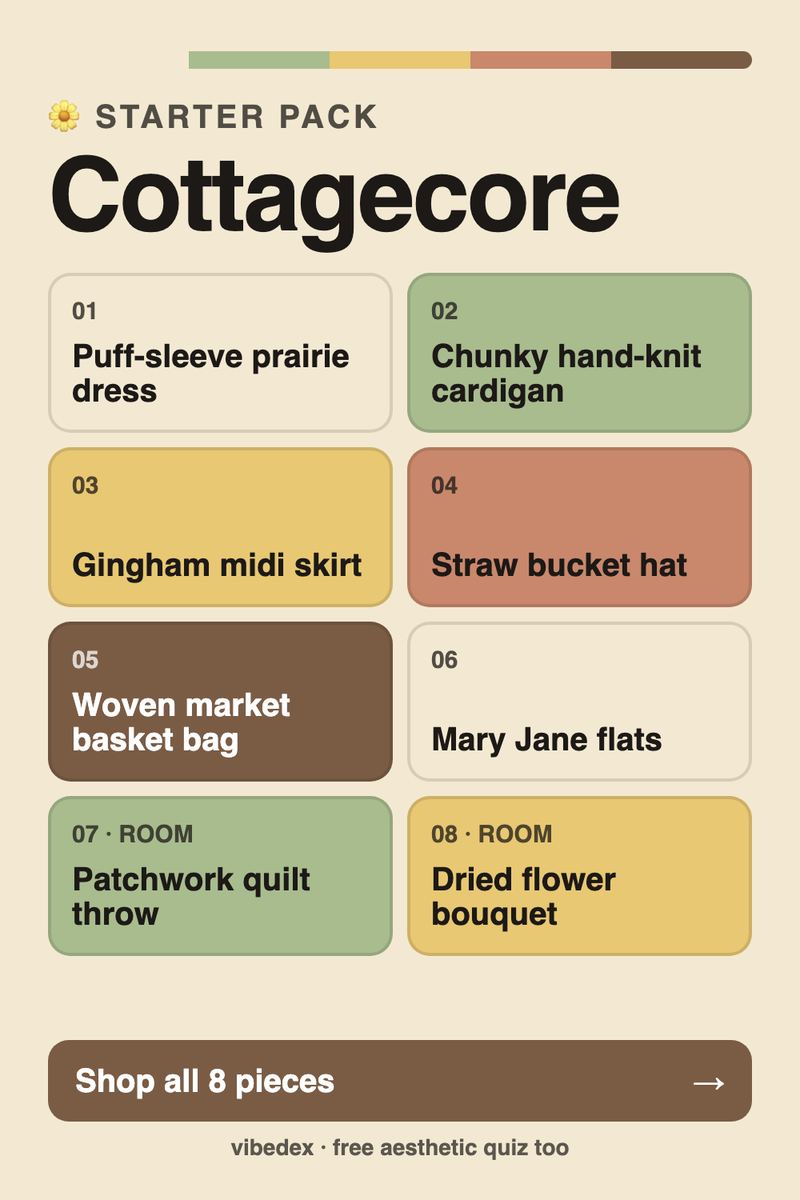 Cottagecore starter pack: key pieces and room items