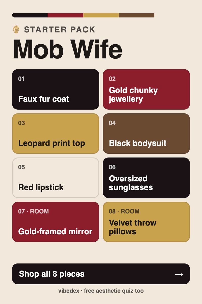 Mob Wife starter pack: key pieces and room items