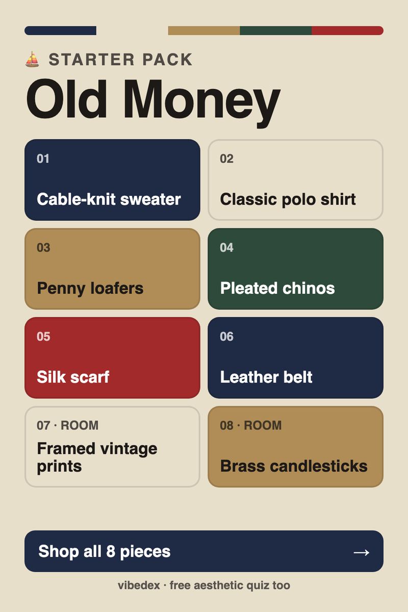 Old Money starter pack: key pieces and room items